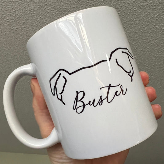 Personalized Dog Name With Ears Mug