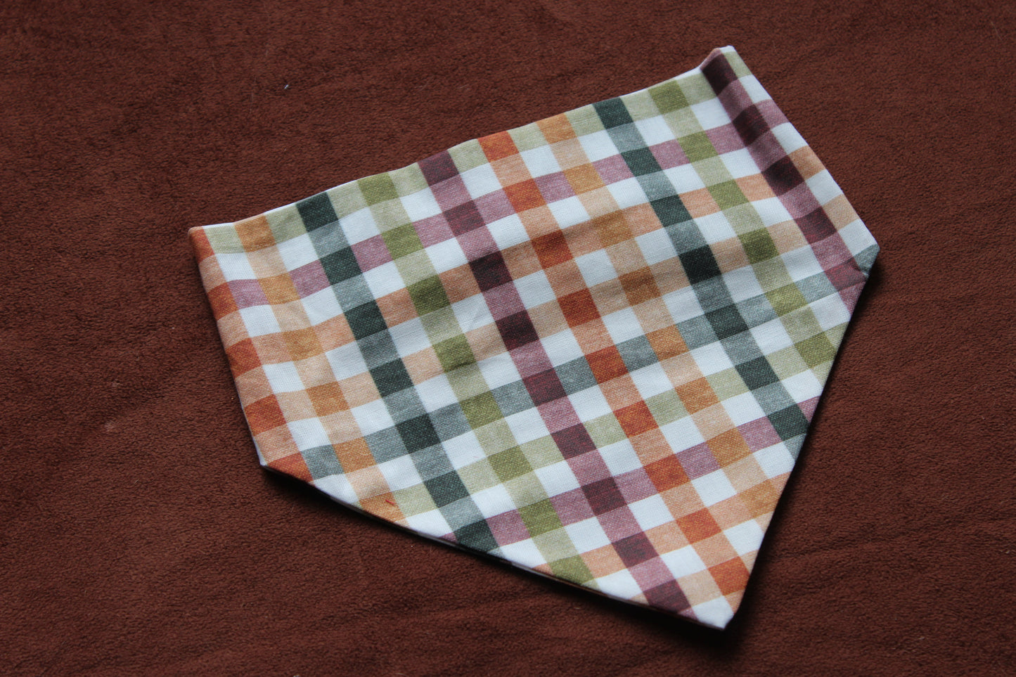 Fall Colored Checkered Scrunchie Bandana