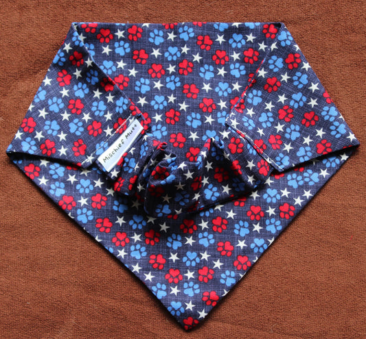 America Dog Prints Scrunchie Dog Bandana