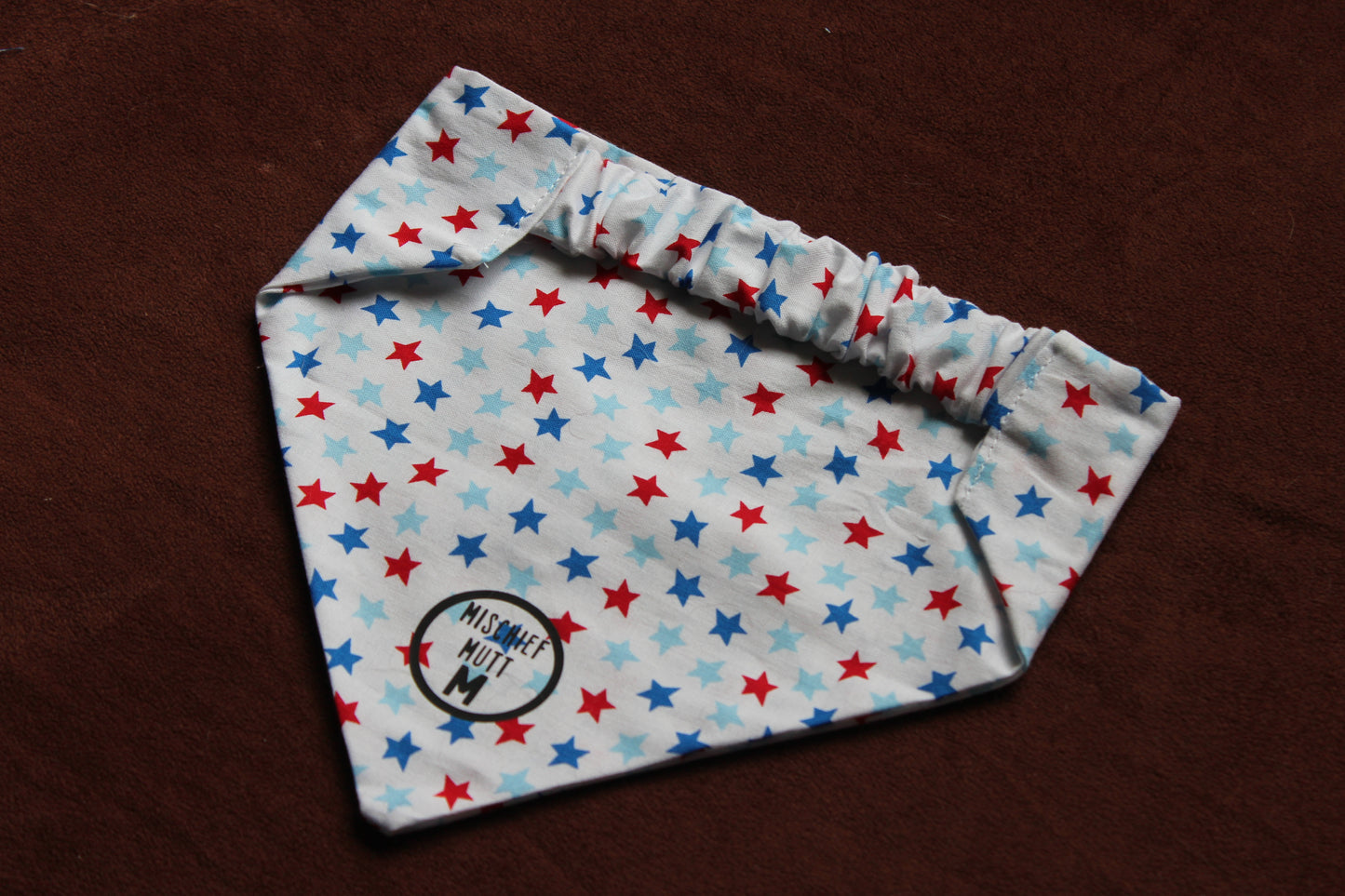 American Stars on White Scrunchie Bandana