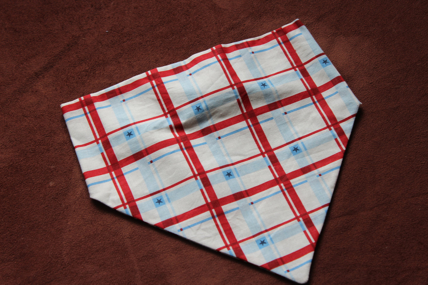 Checkered Patriotic Scrunchie Dog Bandana