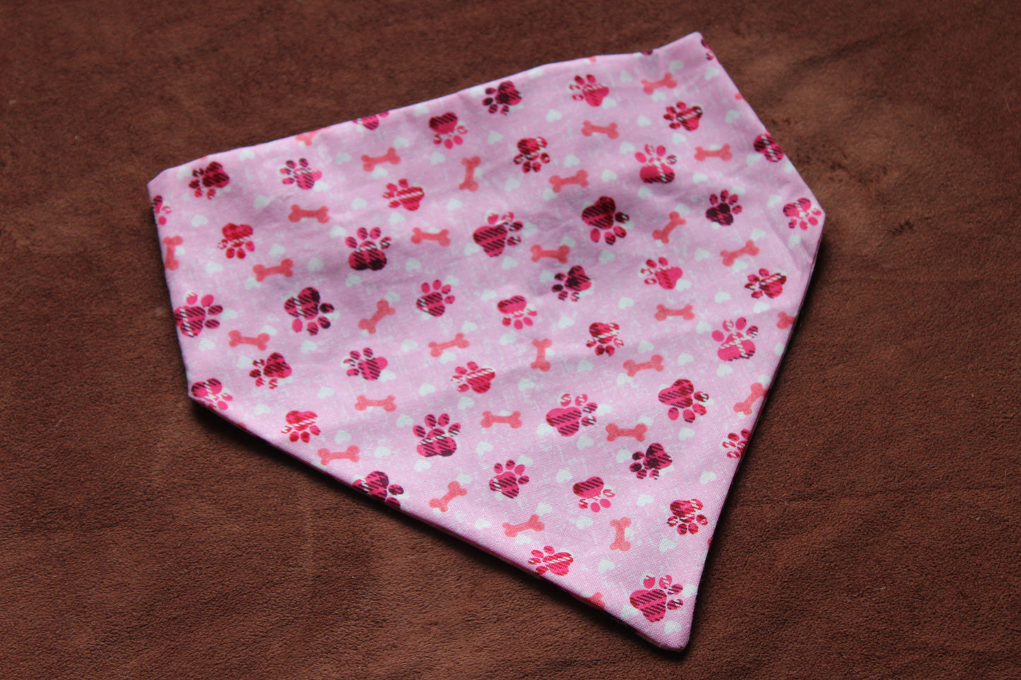 Pink Paw Print Scrunchie Dog Bandana