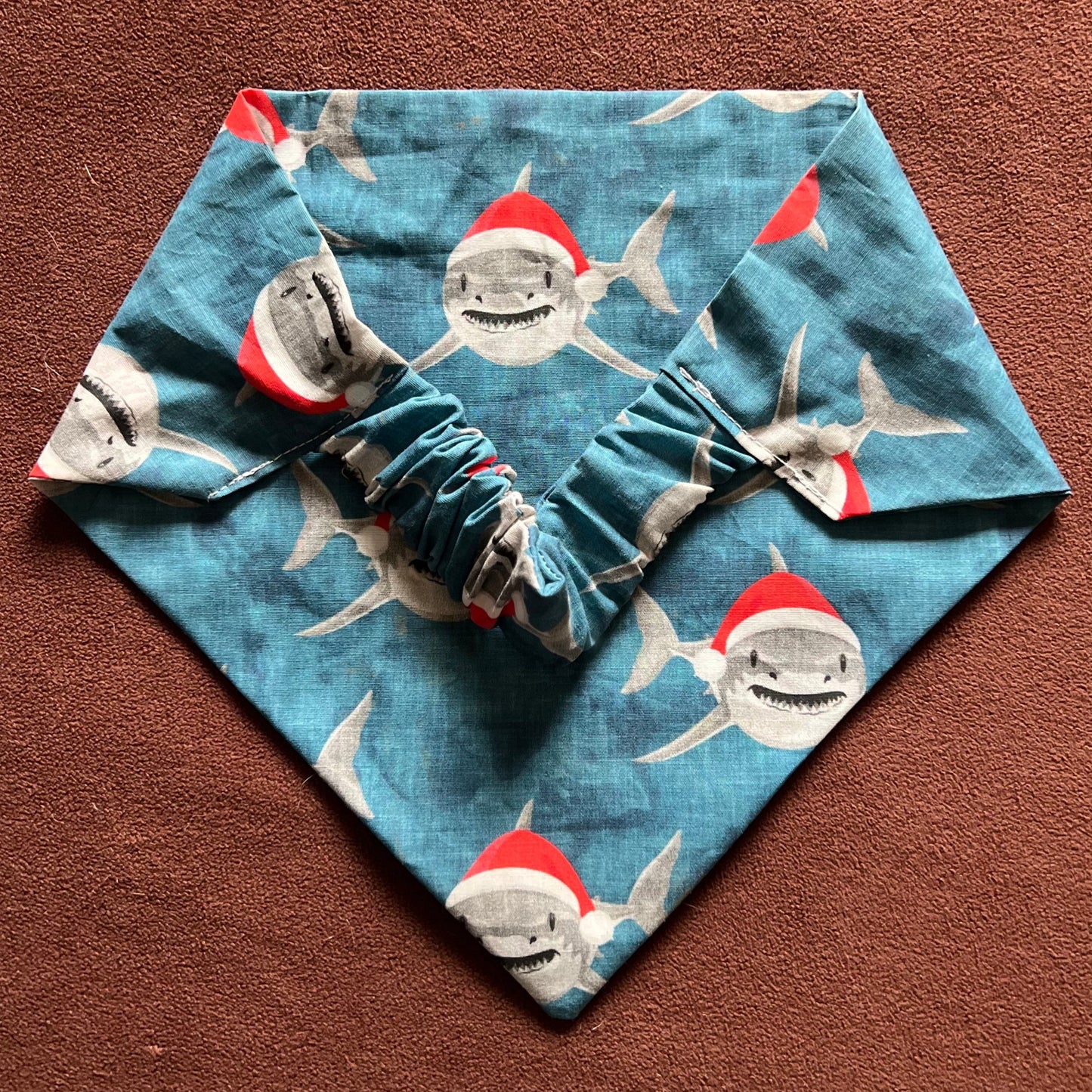 Christmas Shark Scrunchie Bandana